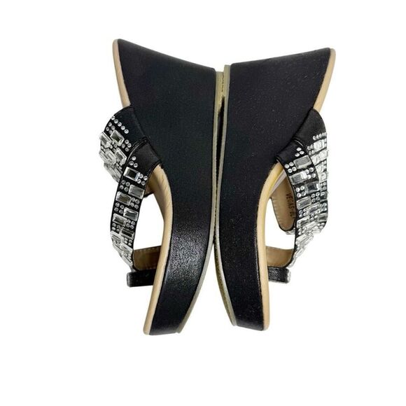 Patrizia by spring step black Vegas crystal jeweled toe wedge sandals size 38 (7 - Picture 7 of 12